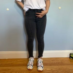 Super cute straight line gray jeans